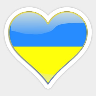 Ukrainian flag inside a heart Sticker